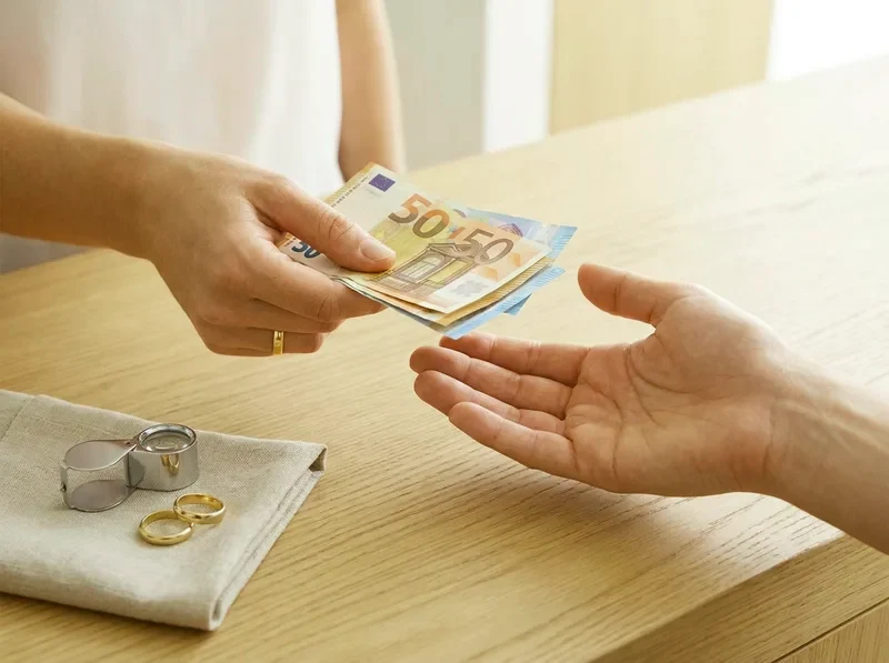 Auszahlung am Tresen - das Geld wird direkt übergeben