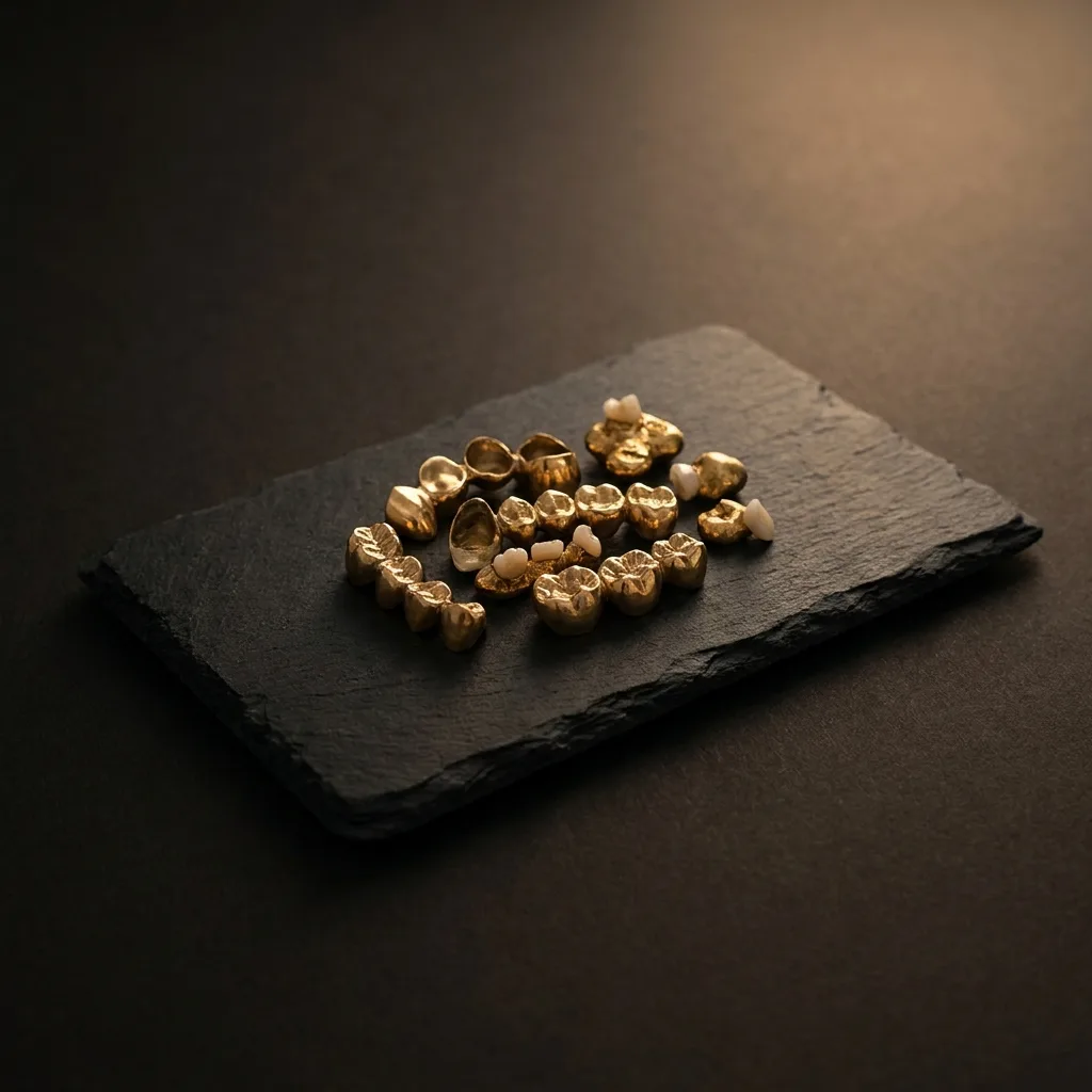 Zahngold – Kronen, Brücken und Inlays – auch mit Keramik- oder Zahnresten. Reinigung übernehmen wir.